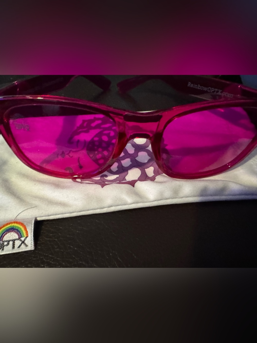 Rainbow OPTX Magenta translucent Sunglasses NEW